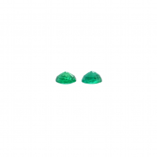 Zambian Emerald Round 4.9mm Matching Pair Approximately 0.90 Carat