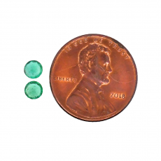 Zambian Emerald Round 4mm Matching Pair Approximately 0.43 Carat