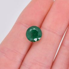 Zambian Emerald Round 8.8mm Single Piece 2.68 Carat