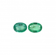 Zambian Emetrald Oval 9x7mm Approximately Total 3.46 Carat Loose Matched Pair