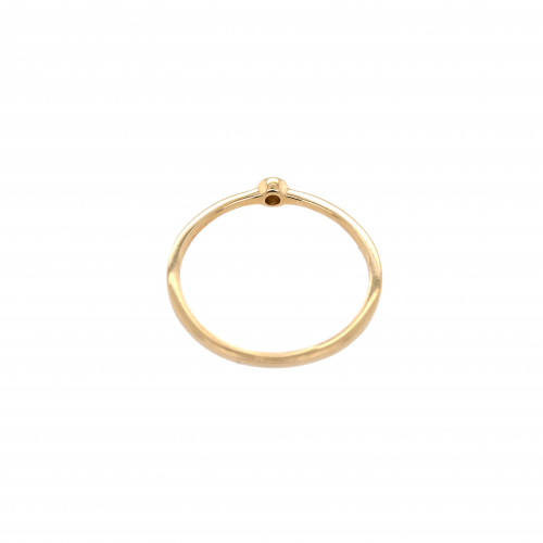 0.04 Carat Bezel Set Diamond Ring Band In 14K Yellow Gold