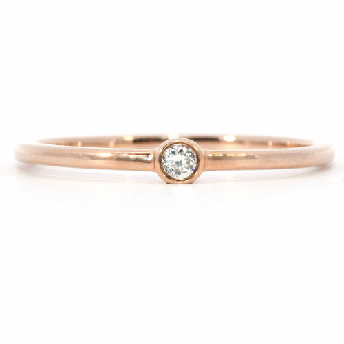 0.04 Carat White Diamond Stackable Ring Band In 14k Rose Gold