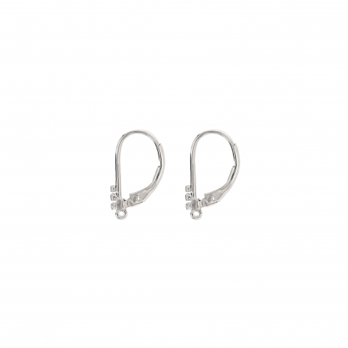 0.05 Carat White Diamond Hoop Earrings In 14k White Gold (erfnd0019)