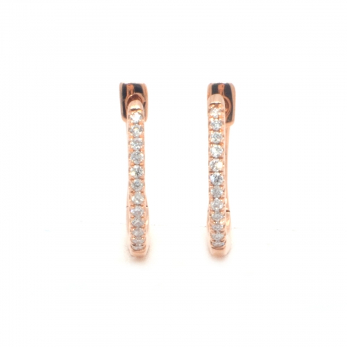 0.06 Carat Diamond Huggie Earring In 14k Rose Gold