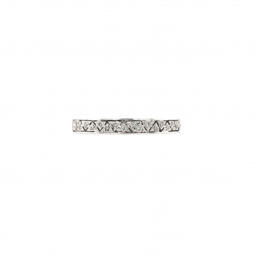 0.06 Carat White Diamond Stackable Ring Band In 14k White Gold