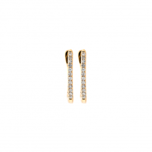 0.07 Carat White Diamond Huggie Hoop Earrings In 14k Yellow Gold (er1260)