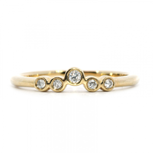 0.08 Carat Bezel Set Diamond Stackable Ring Band In 14k Yellow Gold
