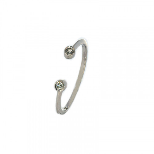 0.09 Carat Bezel Set Diamond Stackable Ring Band In 14K White Gold
