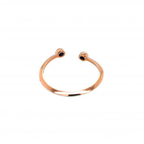 0.09 Carat Bezel Set Stackable Blue Sapphire Ring Band In 14k Rose Gold