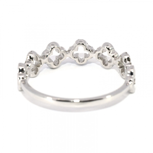 0.10 Carat Stackable Wedding Diamond Ring Band In 14k White Gold