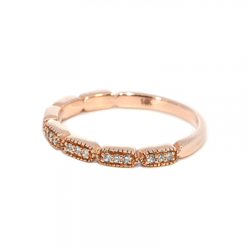 0.11 Carat White Diamond Ring Band In 14k Rose Gold (rg0504)