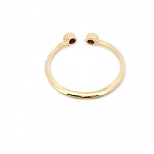 0.12 Carat Bezel Set Stackable Ruby Ring Band In 14k Yellow Gold