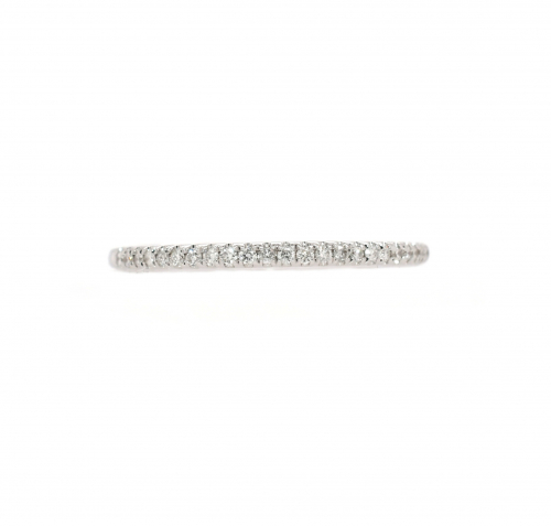 0.12 Carat Diamond Half Eternity Stackable Ring Band in 14K White Gold