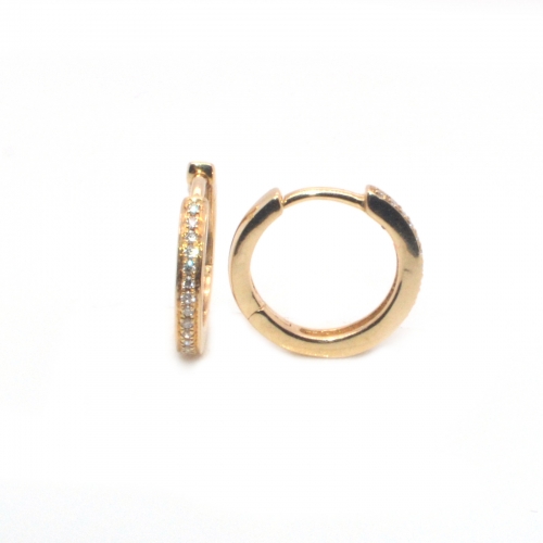 0.12 Carat Diamond huggie earring in 14k yellow gold