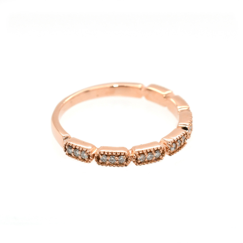 0.13 Carat Diamond Stackable Ring Band In 14K Rose Gold