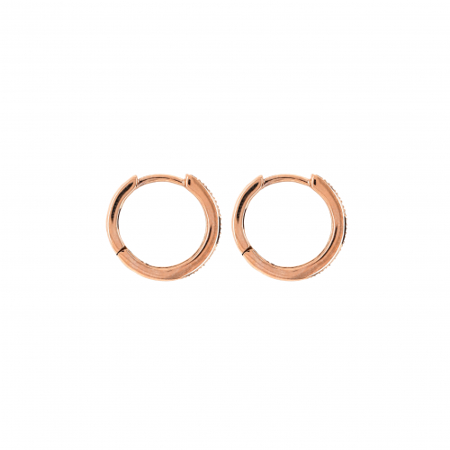 0.13 Carat White Diamond Huggie Hoop Earrings in 14K Rose Gold (ER1263)