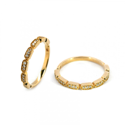 0.14 Carat Diamond Stackable Ring Band In 14K Yellow Gold
