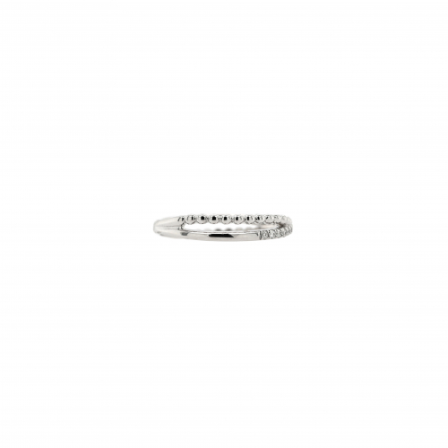 0.14 Carat White Diamond Ring Band In 14k White Gold