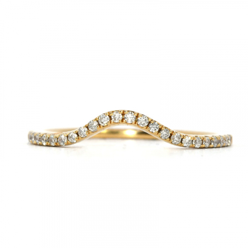 0.15 Carat Curved Diamond Contour Ring Band In 14K white  Gold