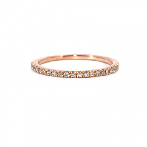 0.16 Carat White Diamond Ring Band In 14k Rose Gold