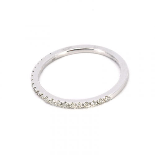 0.16 Carat White Diamond Ring Band In 14k White Gold