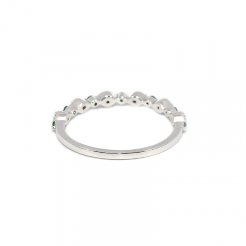 0.17 Carat Emerald Ring Band In 14k White Gold