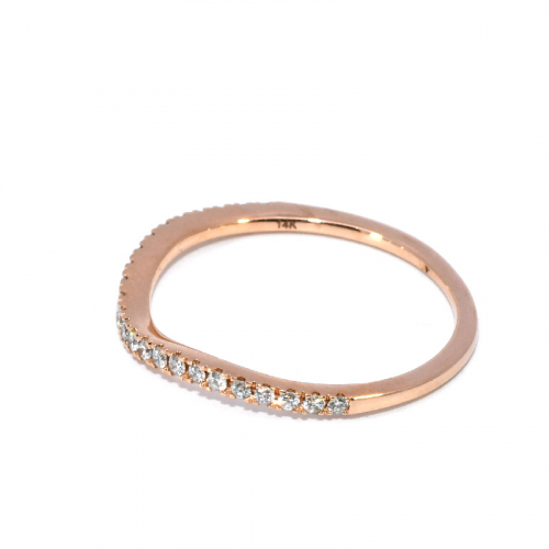 0.17 Carat White Diamond Ring Band In 14k Rose Gold
