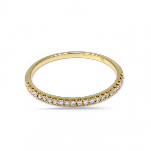 0.18 Carat Halfway Stackable Wedding Diamond Ring Band In 18k Yellow Gold