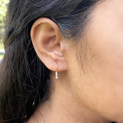 0.20 Carat Diamond Huggie Earring In 14k Rose Gold (er0450)