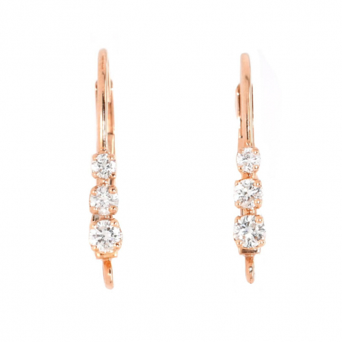 0.20 Carat Diamond Huggie Earring In 14k Rose Gold (er0450)