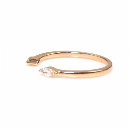 0.20 Carat Marquise Diamond Open Stackable Ring Band In 14K Rose Gold