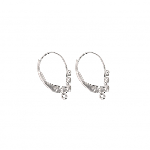 0.20 Carat White Diamond Hoop Earrings In 14k White Gold (er0450)