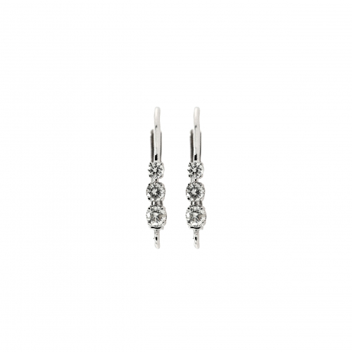 0.20 Carat White Diamond Hoop Earrings In 14k White Gold (er0450)