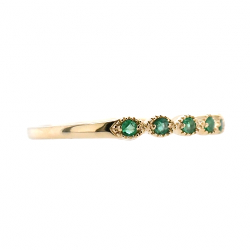 0.21 Carat Colombian Emerald Ring Band In 14k Yellow Gold