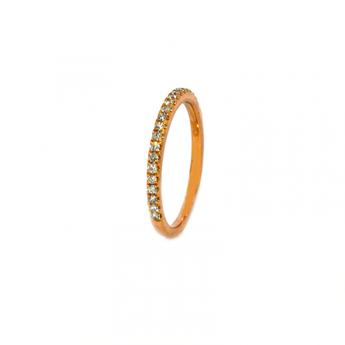 0.21 Carat Halfway Stackable Wedding Diamond Ring Band In 18k Rose Gold