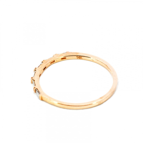 0.23 Carat Baguette Diamond Stackable Ring In 14k Rose Gold