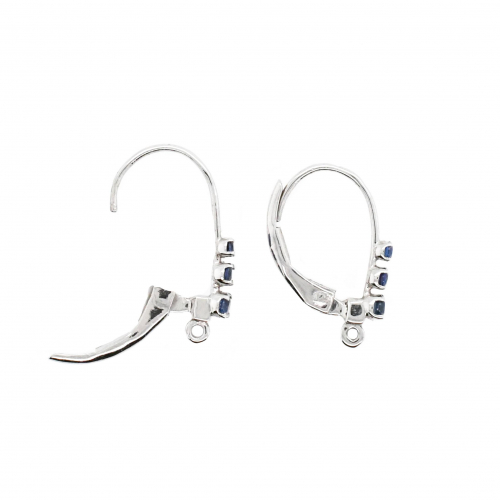 0.29 Carat Sapphire Huggie Earrings In 14k White Gold