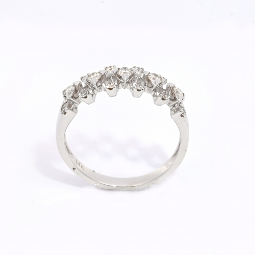 0.34 Carat White Diamond Ring Band In 14k White Gold