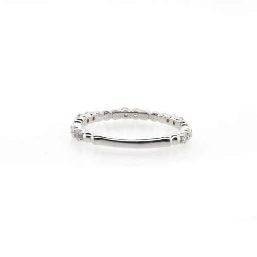 0.37 Carat Diamond Stackable Dotted Ring Band In 14k White Gold