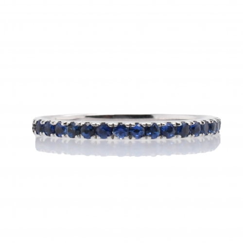 0.38 Carat Sapphire With Stackable Ring Band in 14K White Gold
