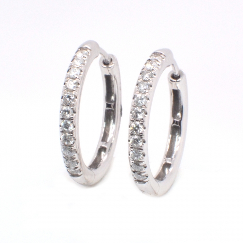 0.39 Carat Diamond Huggie Earring In 14k White Gold