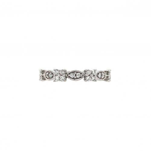 0.47 Carat White Diamond Stackable Ring Band in 14K White Gold
