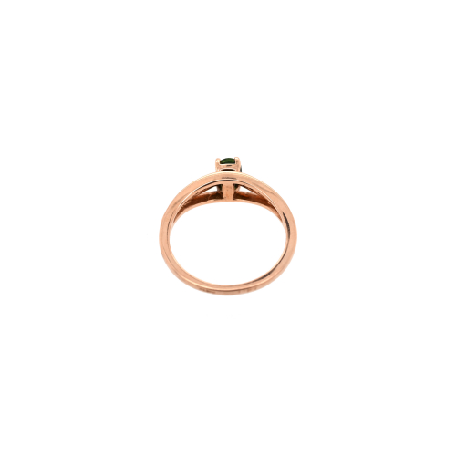 0.50 Carat Chrome Tourmaline And Diamond Ring In 14k Rose Gold