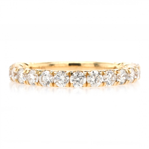 1.23 Carat Halfway Stackable anniversary Diamond Ring Band In 14k Yellow Gold