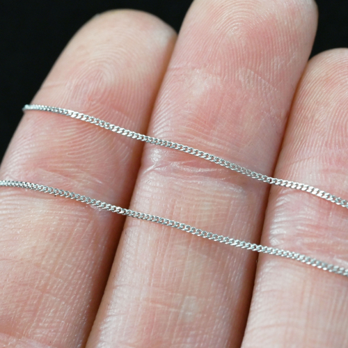18in Curb Chain In 14k White Gold
