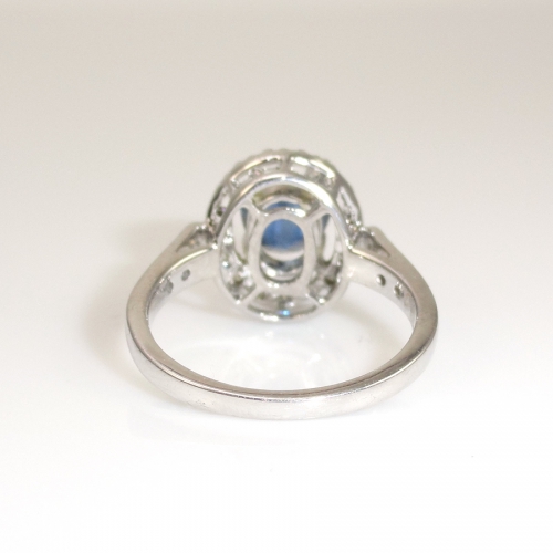 2.29 Carat Ceylon Sapphire And Diamond Ring In 18k White Gold