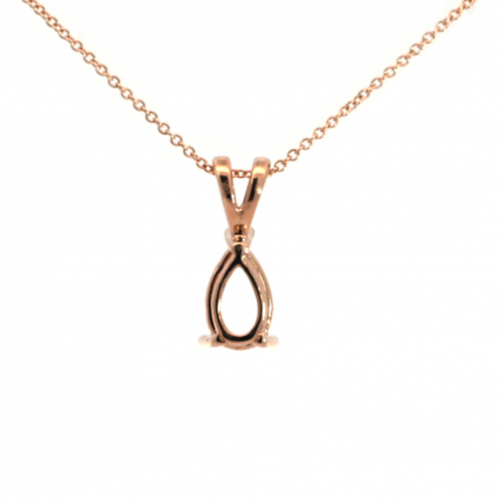 8x5mm Pear Shape Pendant Finding In 14k Gold(chain Not Included)