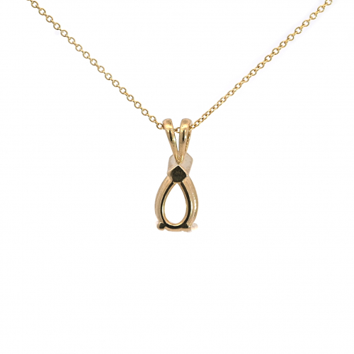 9x6mm Pear Shape Pendant Finding In 14k Gold(chain Not Included)