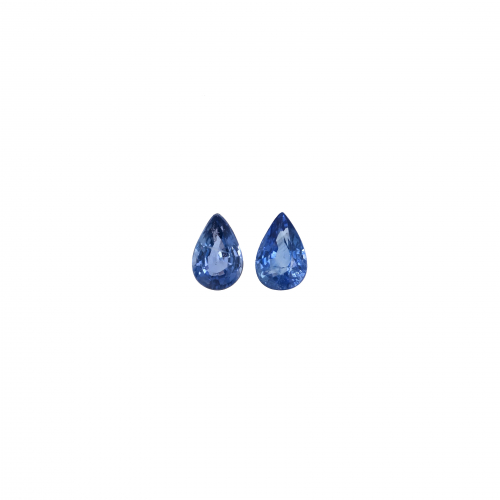 African Blue Sapphire Pear Shape 6x4mm Matching Pair 1.11 Carat