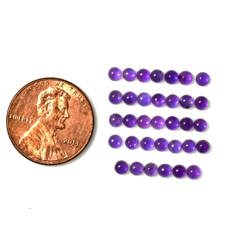 Amethyst Cab Round 3mm Approximately 4 Carat